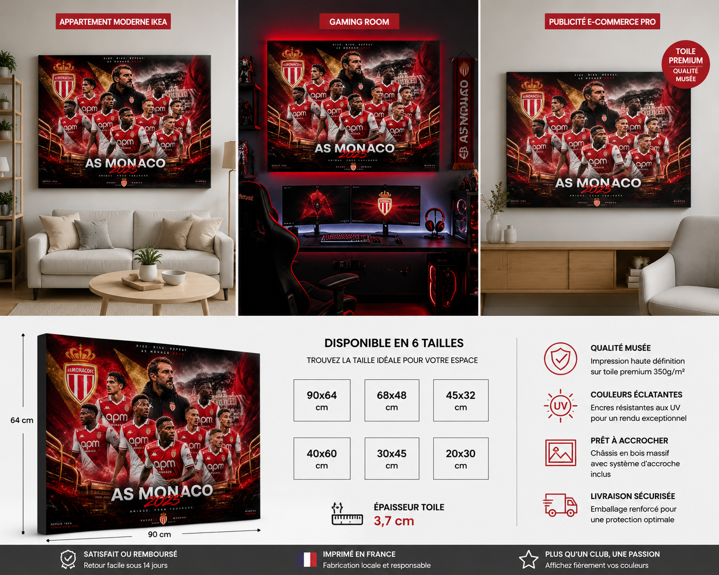 Tableau Métal AS Monaco – Saison 2025‑2026 – Image 7