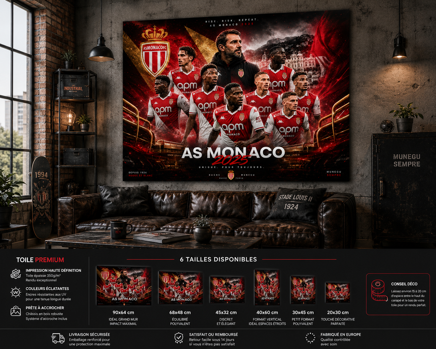 Tableau Métal AS Monaco – Saison 2025‑2026 – Image 9