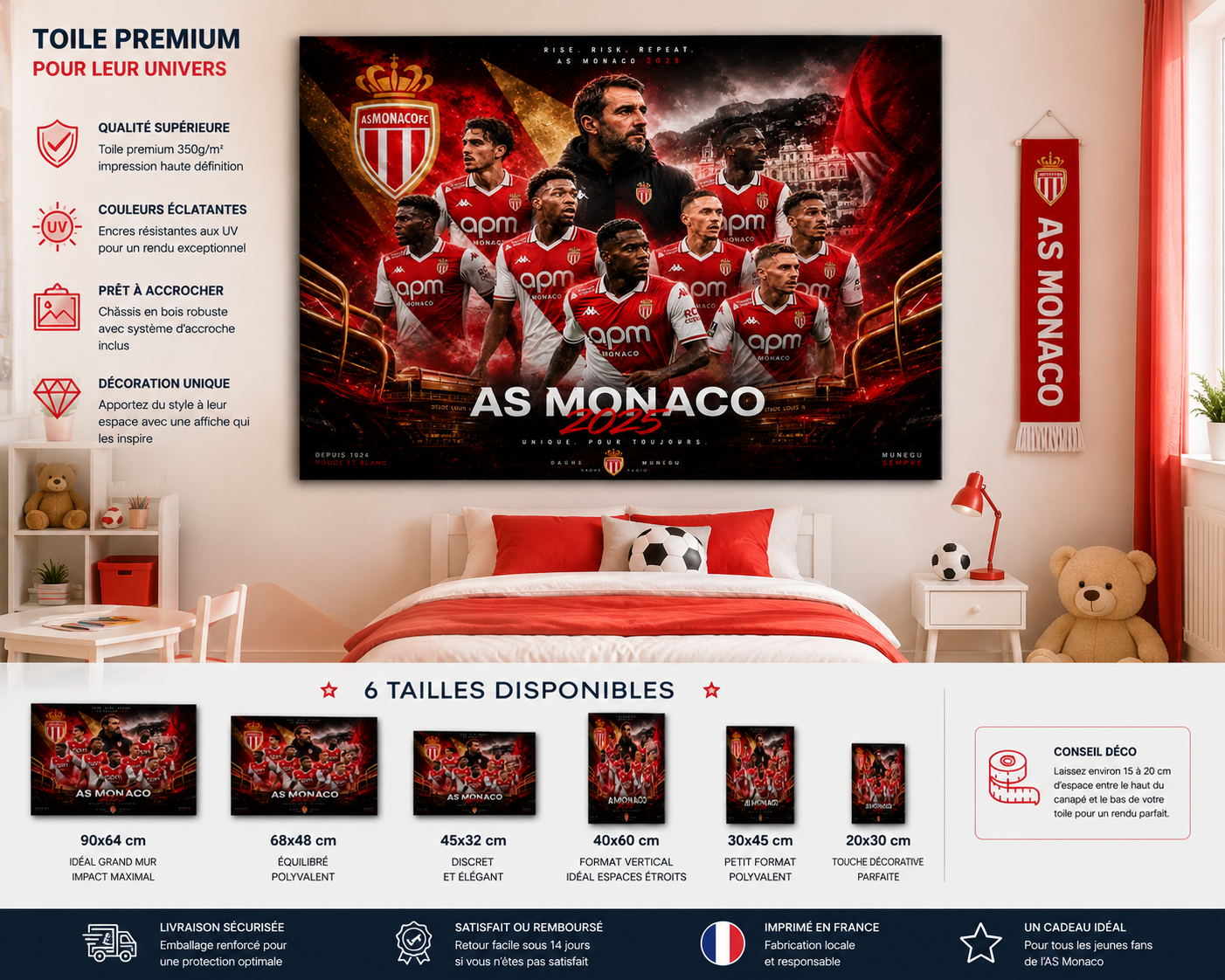Tableau Métal AS Monaco – Saison 2025‑2026 – Image 3