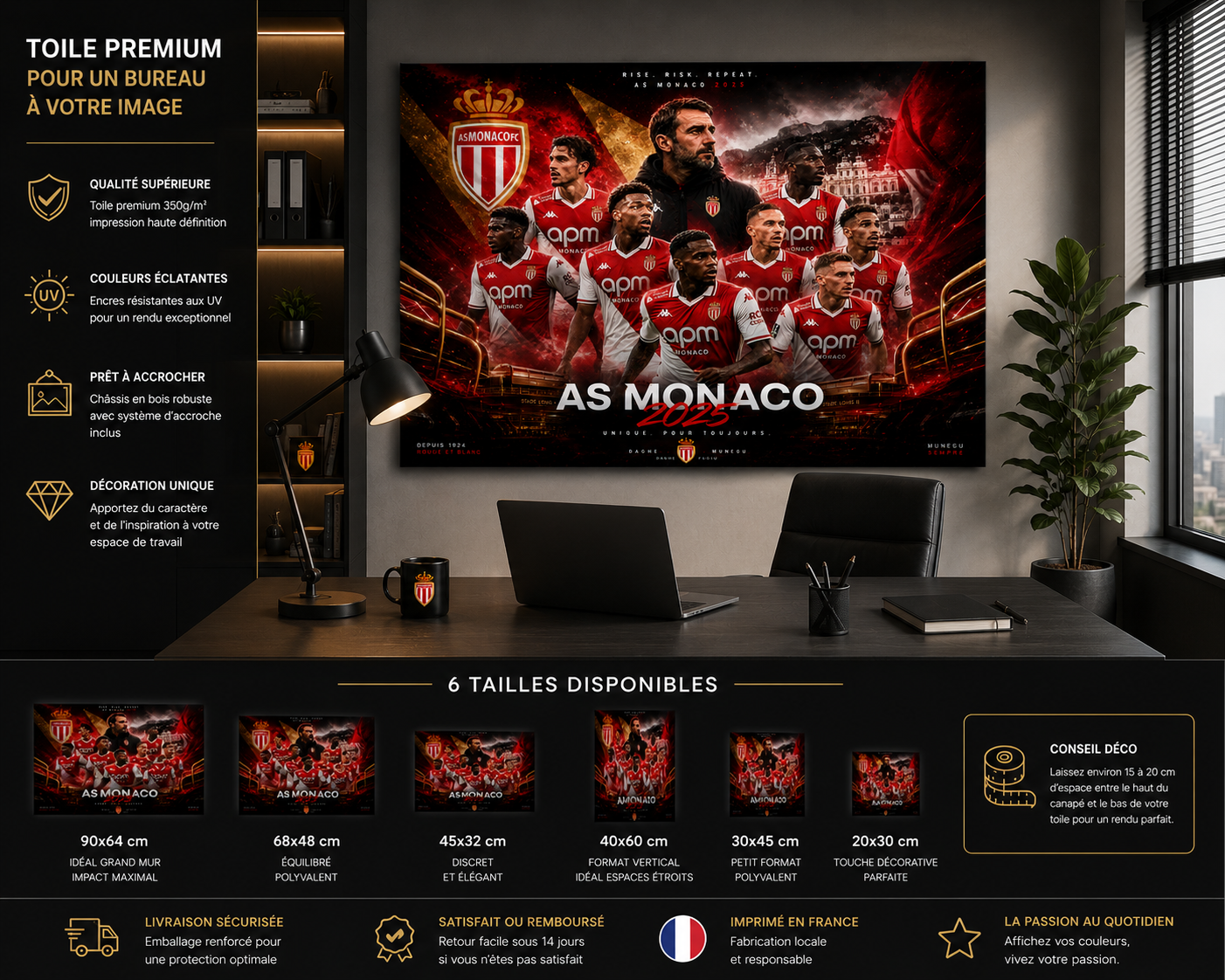 Tableau Métal AS Monaco – Saison 2025‑2026 – Image 4