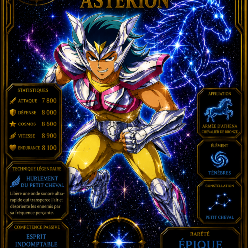 Astérion du Petit Cheval – Carte Épique Saint Seiya | Édition Divine Premium