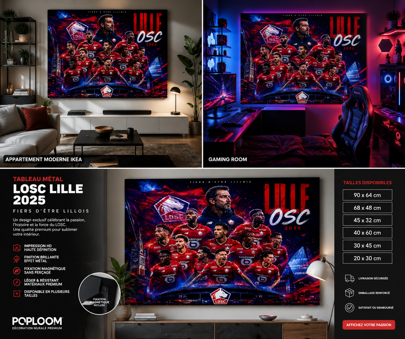 Tableau Métal Lille OSC – Saison 2025‑2026 – Image 9