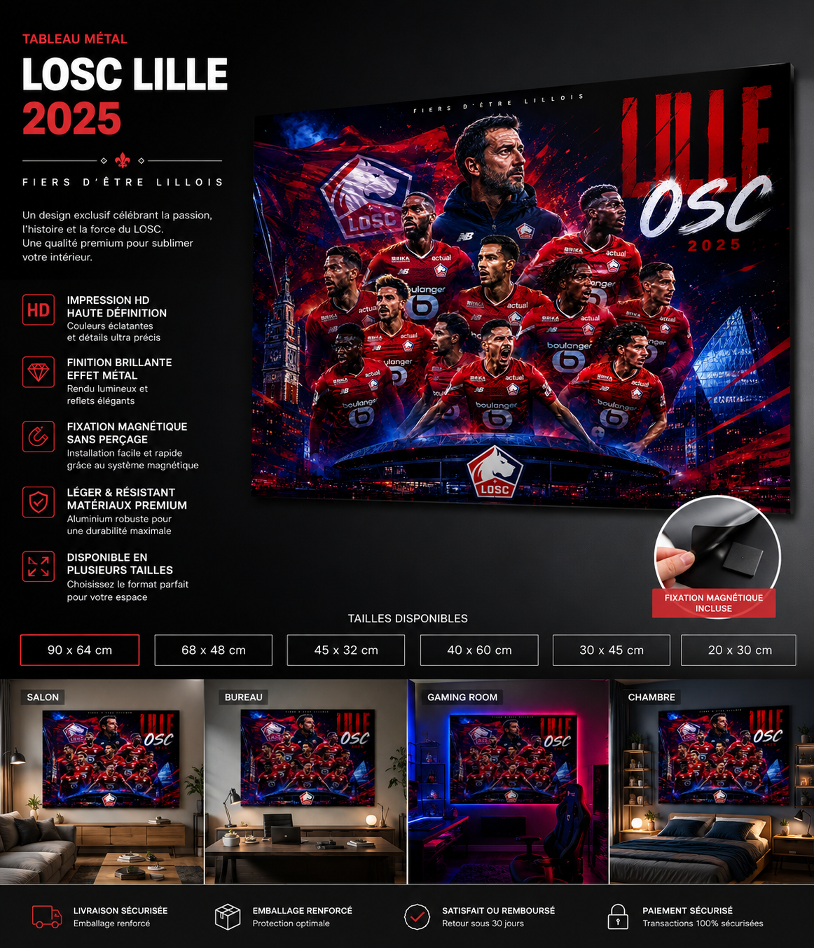 Tableau Métal Lille OSC – Saison 2025‑2026 – Image 5