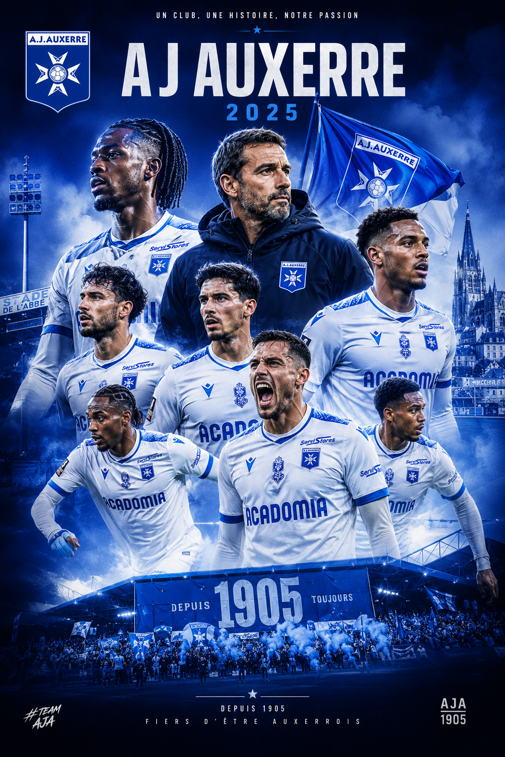 Tableau Métal AJ Auxerre – Saison 2025‑2026