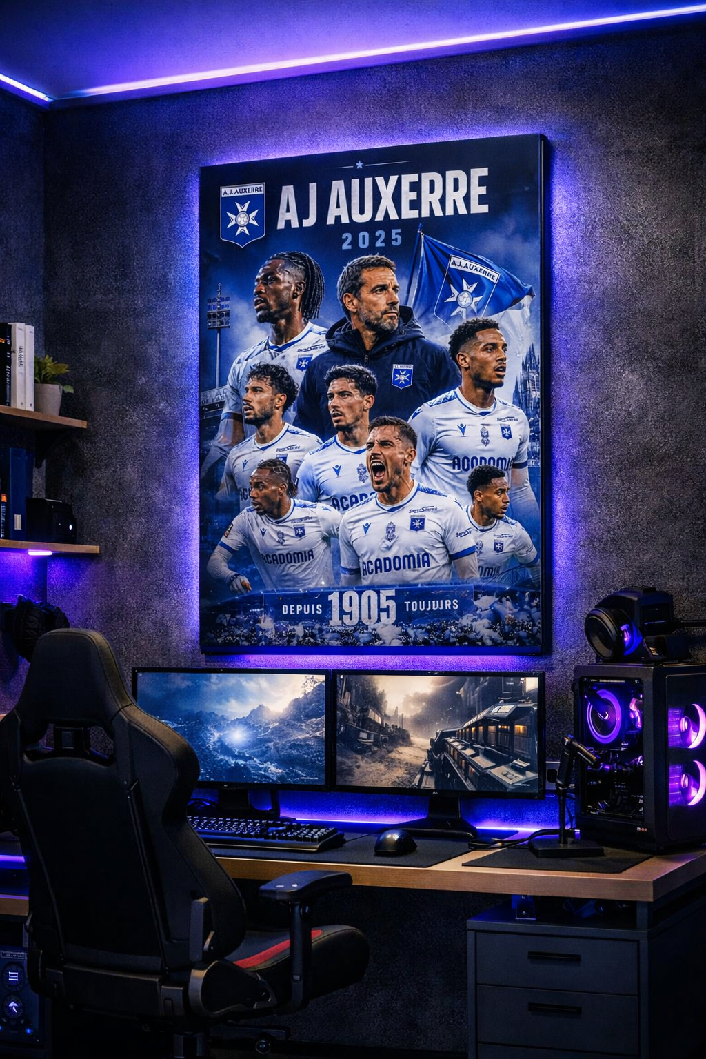 Tableau Métal AJ Auxerre – Saison 2025‑2026 – Image 3