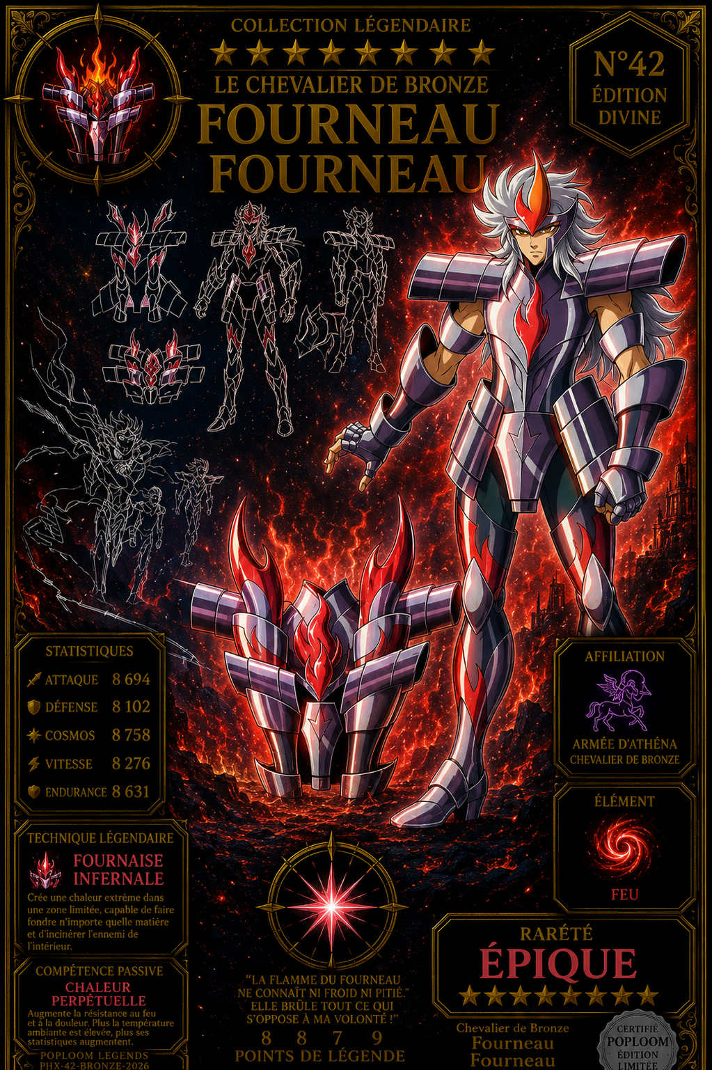 Fourneau – Collection Légendaire Poploom Chevalier de Bronze Saint Seiya