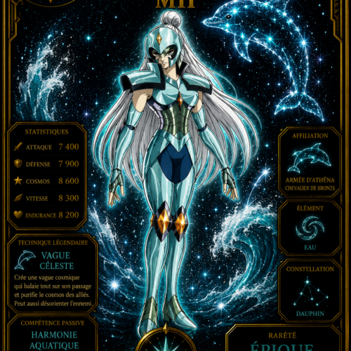 Mii du Dauphin – Carte Épique Saint Seiya | Édition Divine Premium