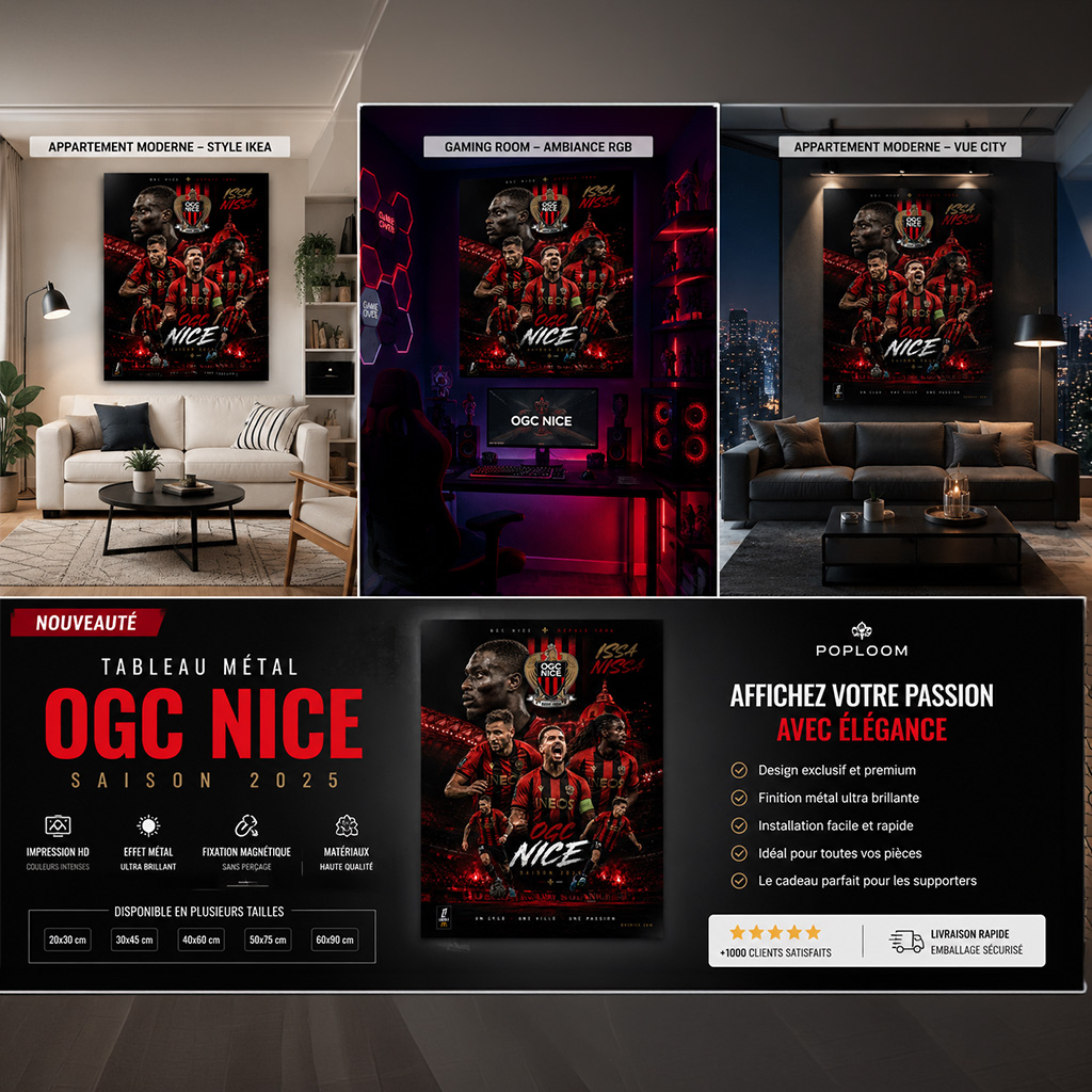 Tableau Métal OGC Nice – Saison 2025‑2026 – Image 2