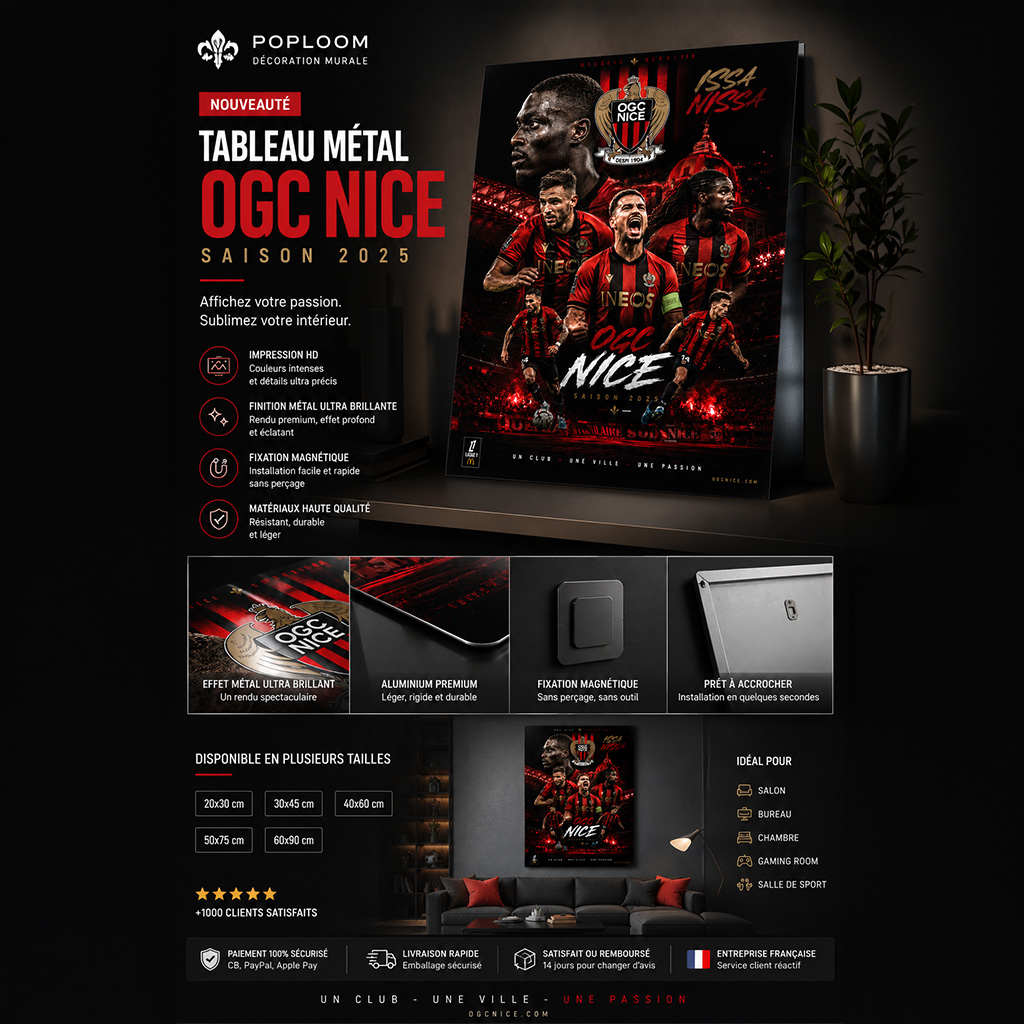 Tableau Métal OGC Nice – Saison 2025‑2026 – Image 3