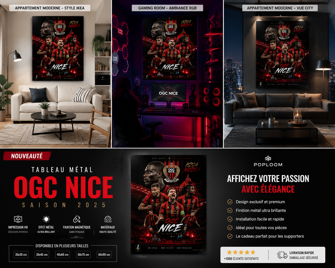 Tableau Métal OGC Nice – Saison 2025‑2026 – Image 6