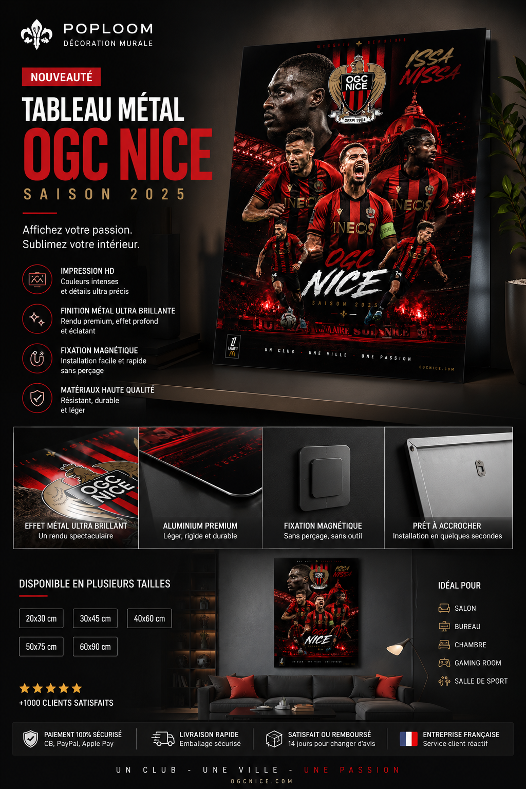Tableau Métal OGC Nice – Saison 2025‑2026 – Image 8