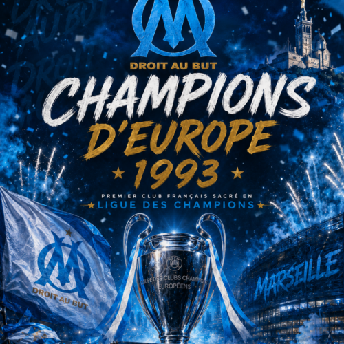 OM 1993 – Tableau Métal Premium Champions d'Europe