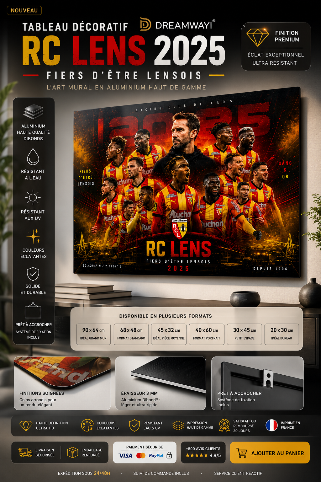 Tableau Métal RC Lens – Saison 2025‑2026 – Image 7