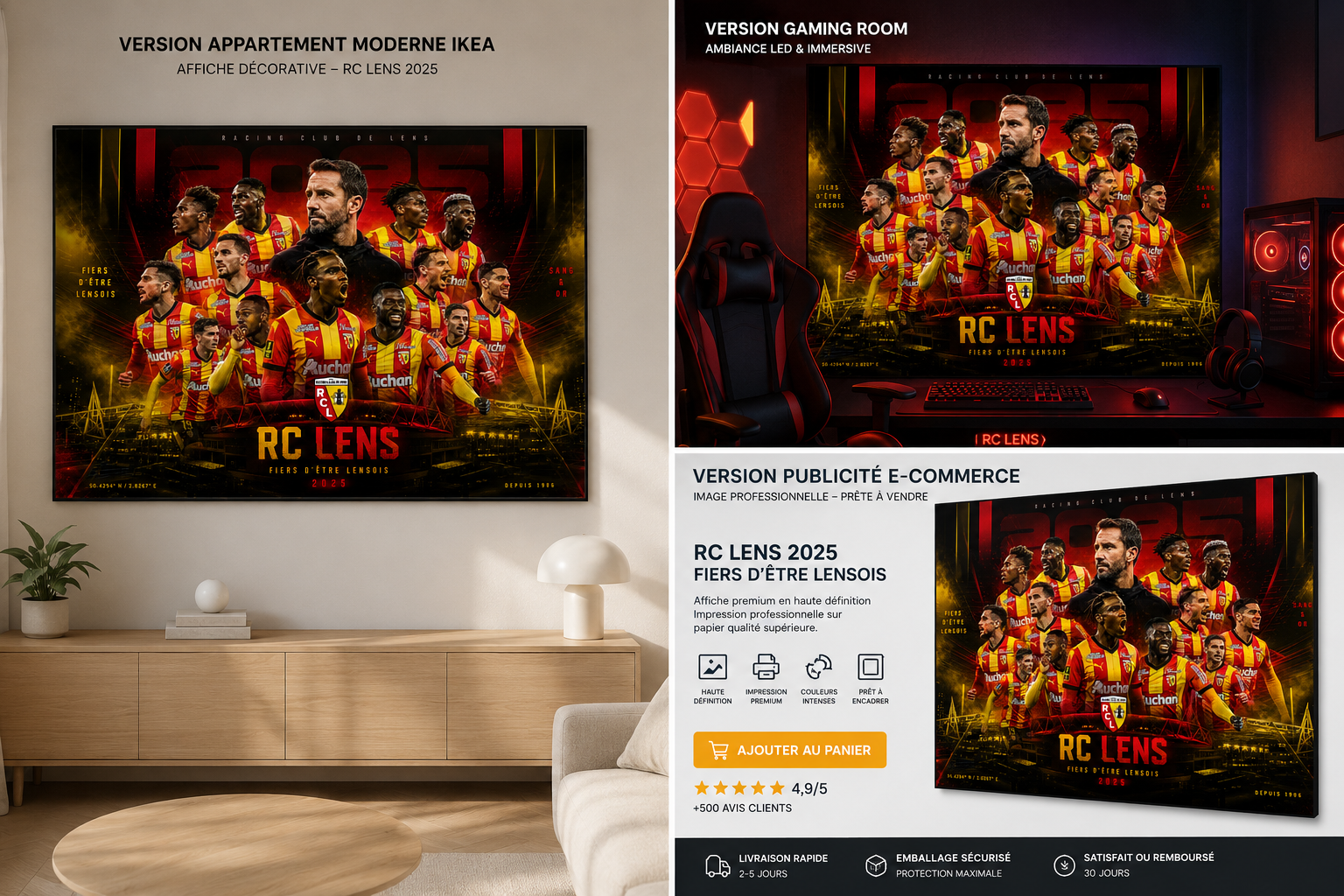 Tableau Métal RC Lens – Saison 2025‑2026 – Image 2