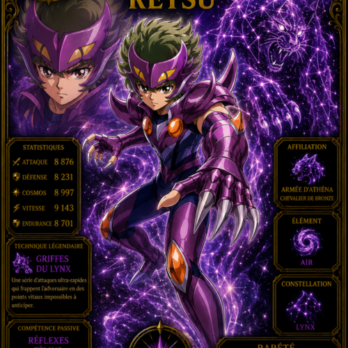Retsu du Lynx – Carte Épique Saint Seiya Édition Divine Premium