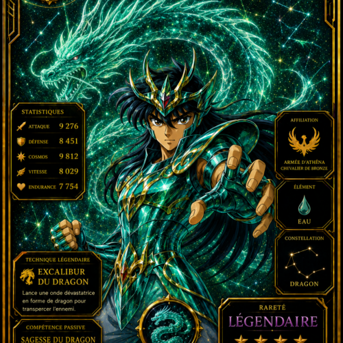 Shiryu du Dragon des Mers – Carte Légendaire Saint Seiya - Édition Divine Premium