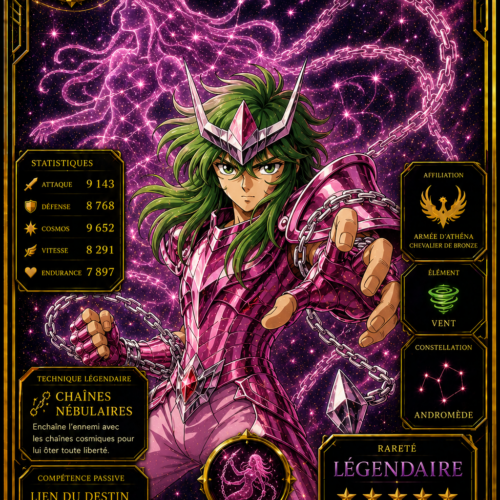 Shun d’Andromède – Carte Légendaire Saint Seiya | Édition Divine Premium