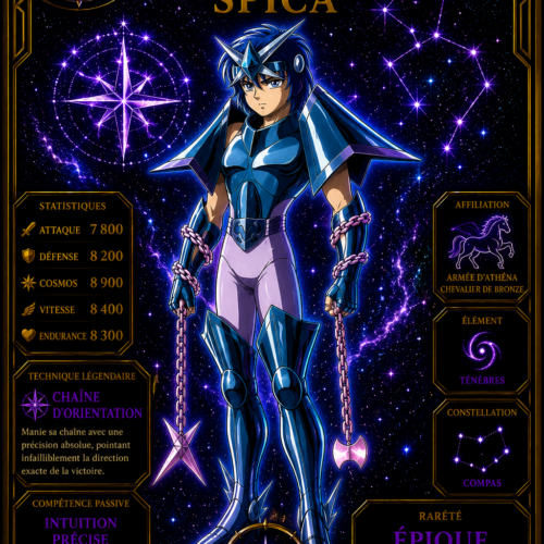Spica du Compas – Carte Épique Saint Seiya | Édition Divine Premium
