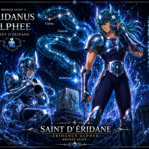 Tableau Métal Premium Alphee d'Éridan – Les Chevaliers du Zodiaque | Saint Seiya