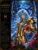 Tableau Métal Premium Aphrodite des Poissons – Chevalier d'Or Saint Seiya Les Chevaliers du Zodiaque
