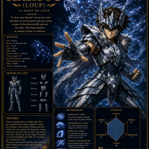 Tableau Métal Premium Haruto du Loup – Saint Seiya Omega Les Chevaliers du Zodiaque
