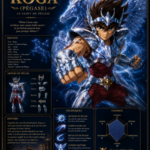 Tableau Métal Premium Kōga de Pégase – Saint Seiya Omega Les Chevaliers du Zodiaque