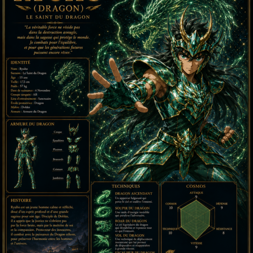 Tableau Métal Premium Ryuho du Dragon – Saint Seiya Omega Les Chevaliers du Zodiaque
