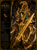 Tableau Métal Premium Shura du Capricorne – Chevalier d'Or Saint Seiya Les Chevaliers du Zodiaque