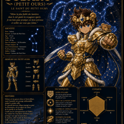 Tableau Métal Premium Subaru du Petit Ours – Saint Seiya Omega Les Chevaliers du Zodiaque