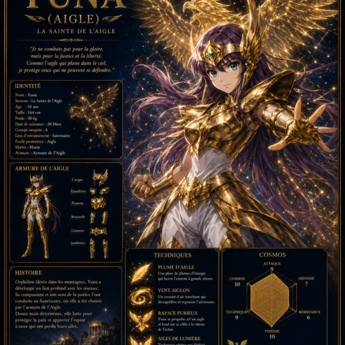Tableau Métal Premium Yuna de l'Aigle – Saint Seiya Omega Les Chevaliers du Zodiaque