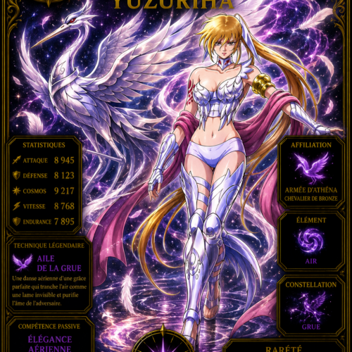 Yuzuriha de la Grue – Carte Épique Saint Seiya Édition Divine Premium