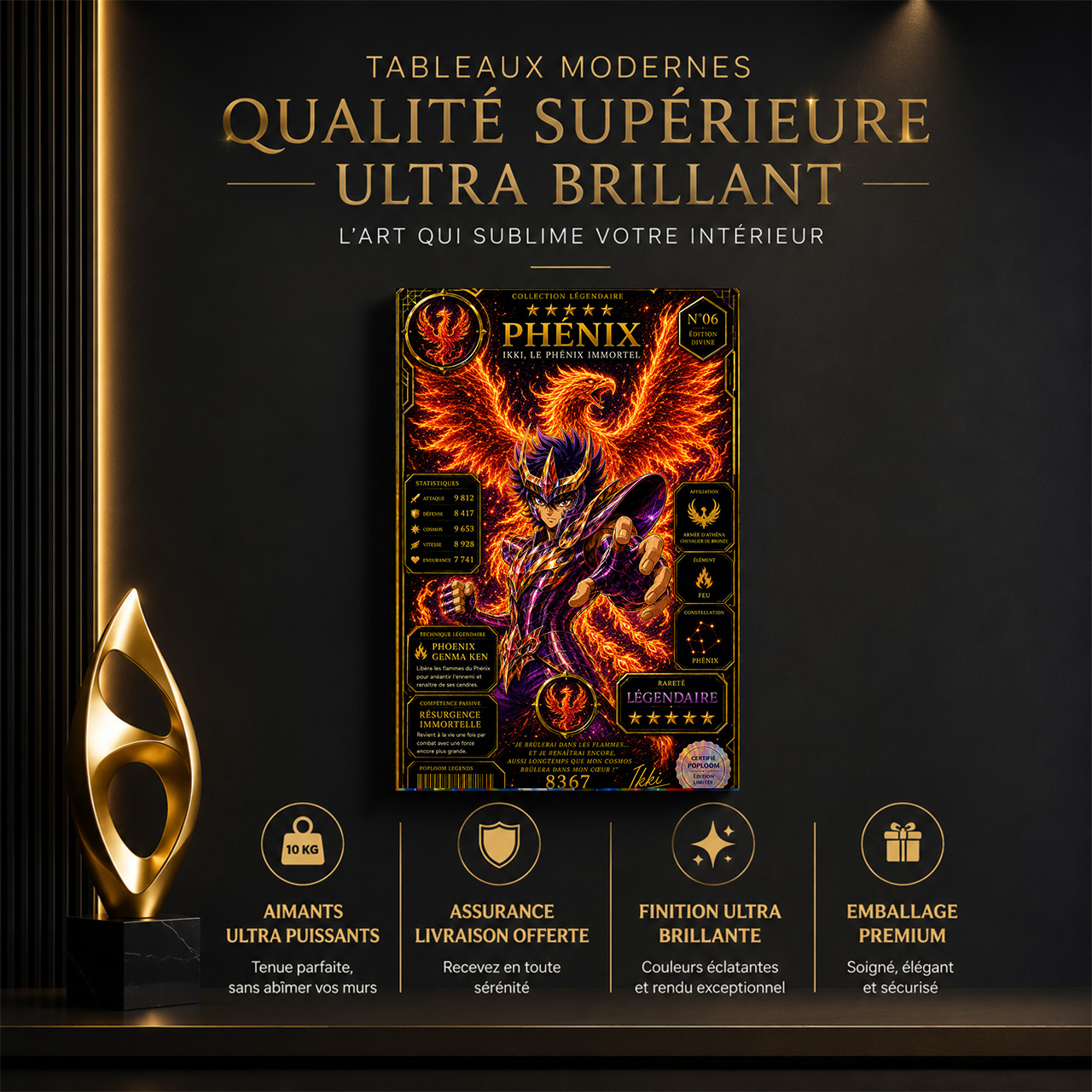 Ikki du Phénix – Carte Légendaire Saint Seiya | Édition Divine Premium – Image 6