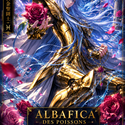 Tableau Métal Albafica des Poissons – Saint Seiya The Lost Canvas Chevalier d'Or des Poissons Poploom