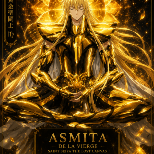 Tableau Métal Asmita de la Vierge – Saint Seiya The Lost Canvas Chevalier d'Or de la Vierge Poploom
