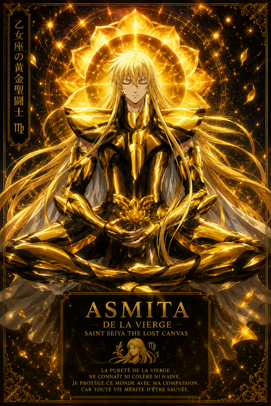 Tableau Métal Asmita de la Vierge – Saint Seiya The Lost Canvas Chevalier d'Or de la Vierge Poploom
