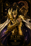 Tableau Métal El Cid du Capricorne – Saint Seiya The Lost Canvas Chevalier d'Or du Capricorne Poploom