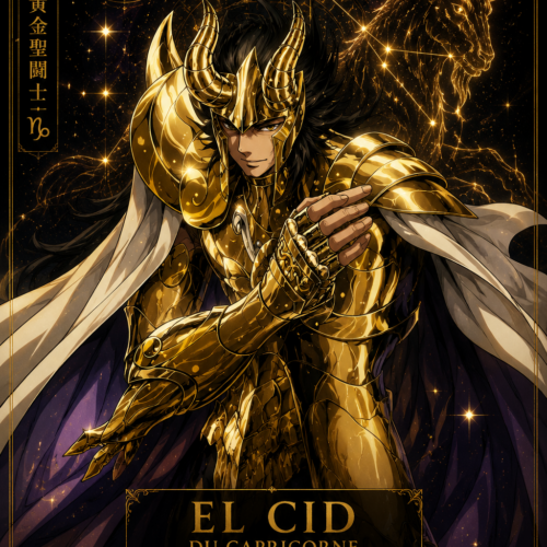 Tableau Métal El Cid du Capricorne – Saint Seiya The Lost Canvas Chevalier d'Or du Capricorne Poploom