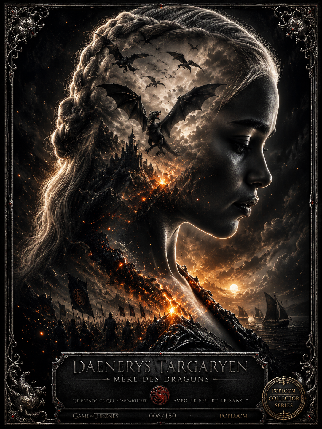 Tableau Métal Game of Thrones™ Collector – Daenerys Targaryen, Mère des Dragons