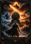Tableau Métal Game of Thrones™ Collector – Le Trône de Fer, Jon Snow et le Roi de la Nuit