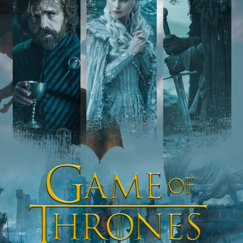 Tableau Métal Game of Thrones™ – Jon Snow, Daenerys & Tyrion Lannister