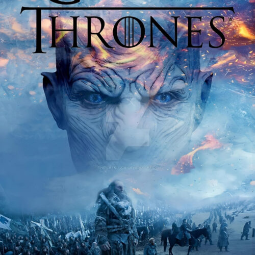 Tableau Métal Game of Thrones™ – Le Roi de la Nuit et l'Armée des Marcheurs Blancs