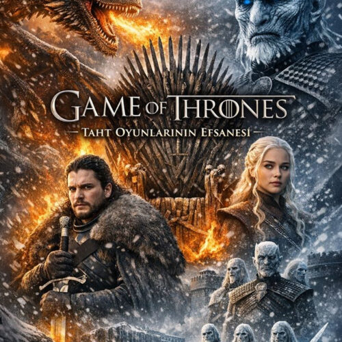 Tableau Métal Game of Thrones™ – Le Trône de Fer, Jon Snow, Daenerys et le Roi de la Nuit