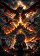 Tableau Métal Game of Thrones™ – Le Trône de Fer et les Dragons Targaryen