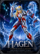 Tableau Métal Hagen de Merak Saint Seiya Guerrier Divin d'Asgard Poploom