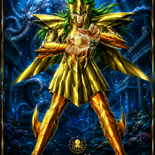 Tableau Métal Isaac du Kraken Saint Seiya Général Marina Poploom