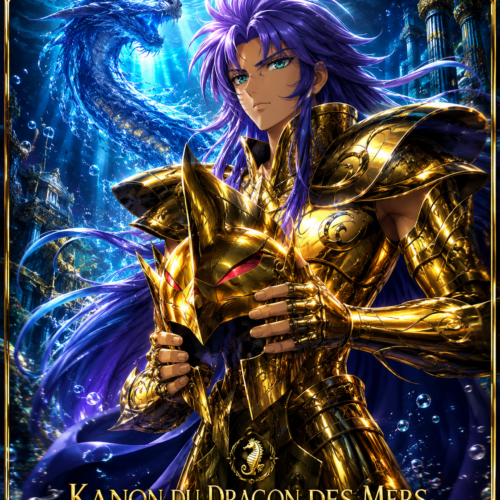 Tableau Métal Kanon du Dragon des Mers Saint Seiya Général Marina Poploom