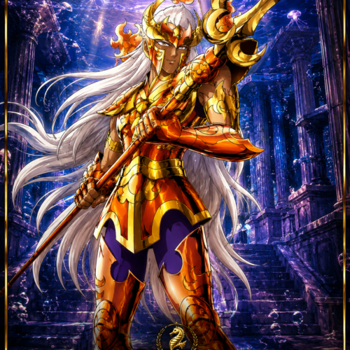 Tableau Métal Krishna de Chrysaor Saint Seiya Général Marina Poploom