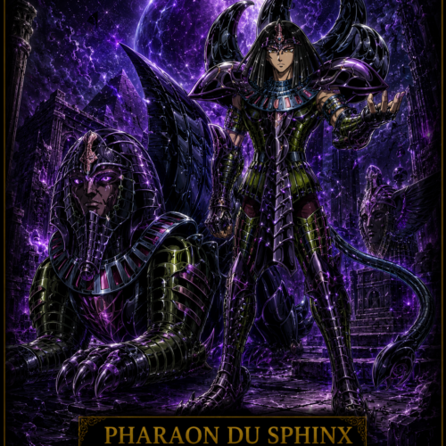 Tableau Métal Pharaon du Sphinx – Spectre d'Hadès Saint Seiya Poploom