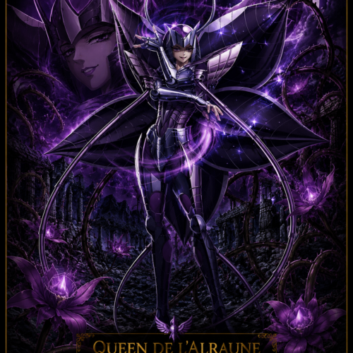 Tableau Métal Queen de l'Alraune – Spectre d'Hadès Saint Seiya Poploom