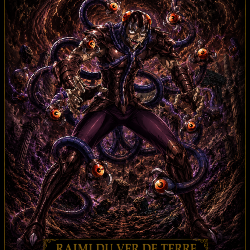 Tableau Métal Raimi du Ver de Terre – Spectre d'Hadès Saint Seiya Poploom